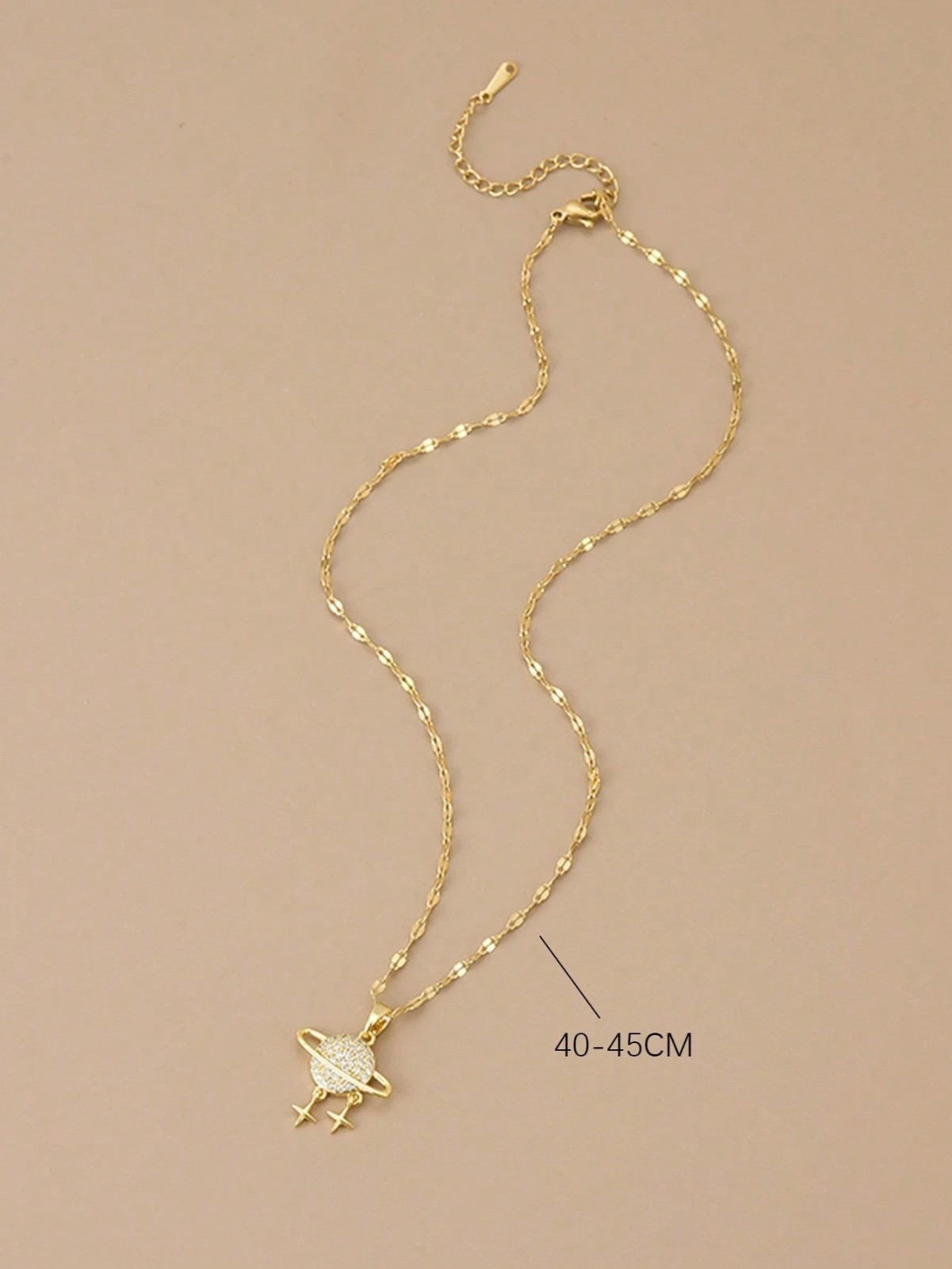 Women’s Necklace Moon Star Pendant Gold Tone Stainless Steel Chain Fashion Gift
