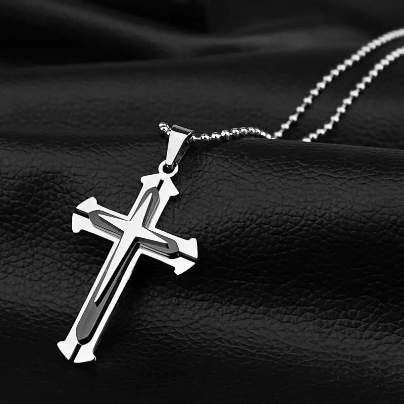 Men’s Fashion Multilayer Cross Pendant Necklace