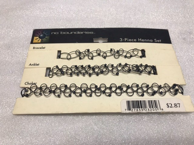 Vintage 3-Piece Henna Set No Boundaries Bracelet Anklet Choker