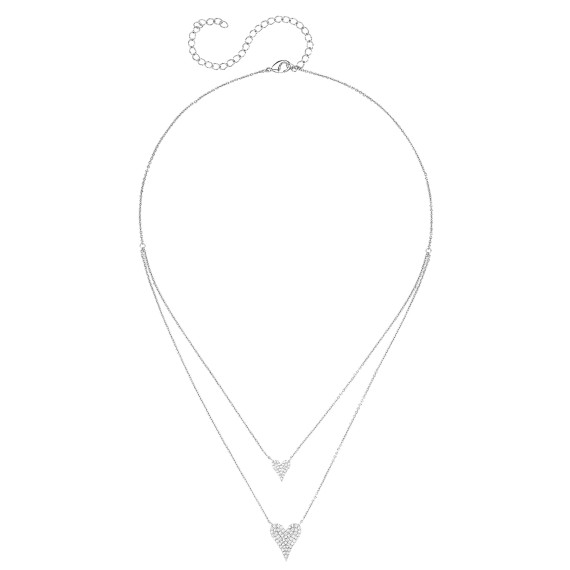 Jennifer Miller Double Pave Heart Layered Necklace