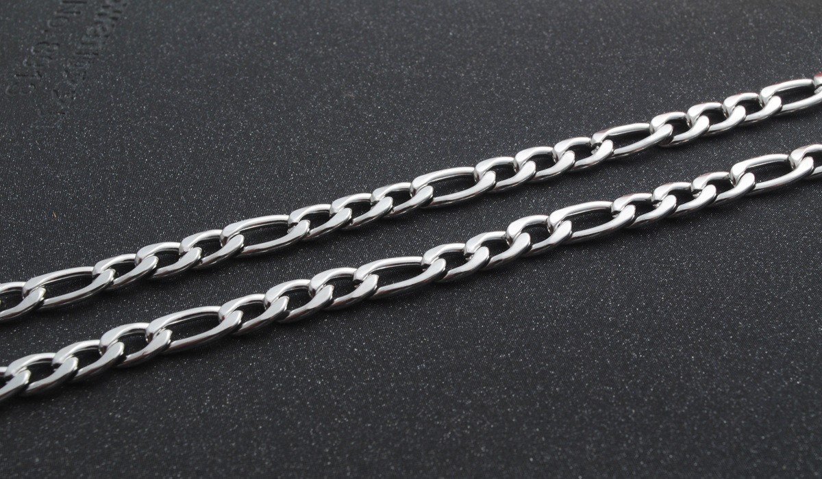 2.8/3.6/4.5/5/6/7mm Silver Stainless Steel Figaro Curb Chain Necklace 16-36”