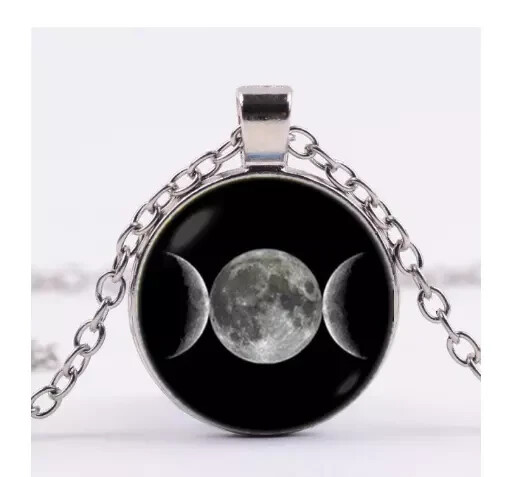 Wicca Triple Moons Pendant & 18″ Necklace ! FREE SHIPPING IN THE USA!