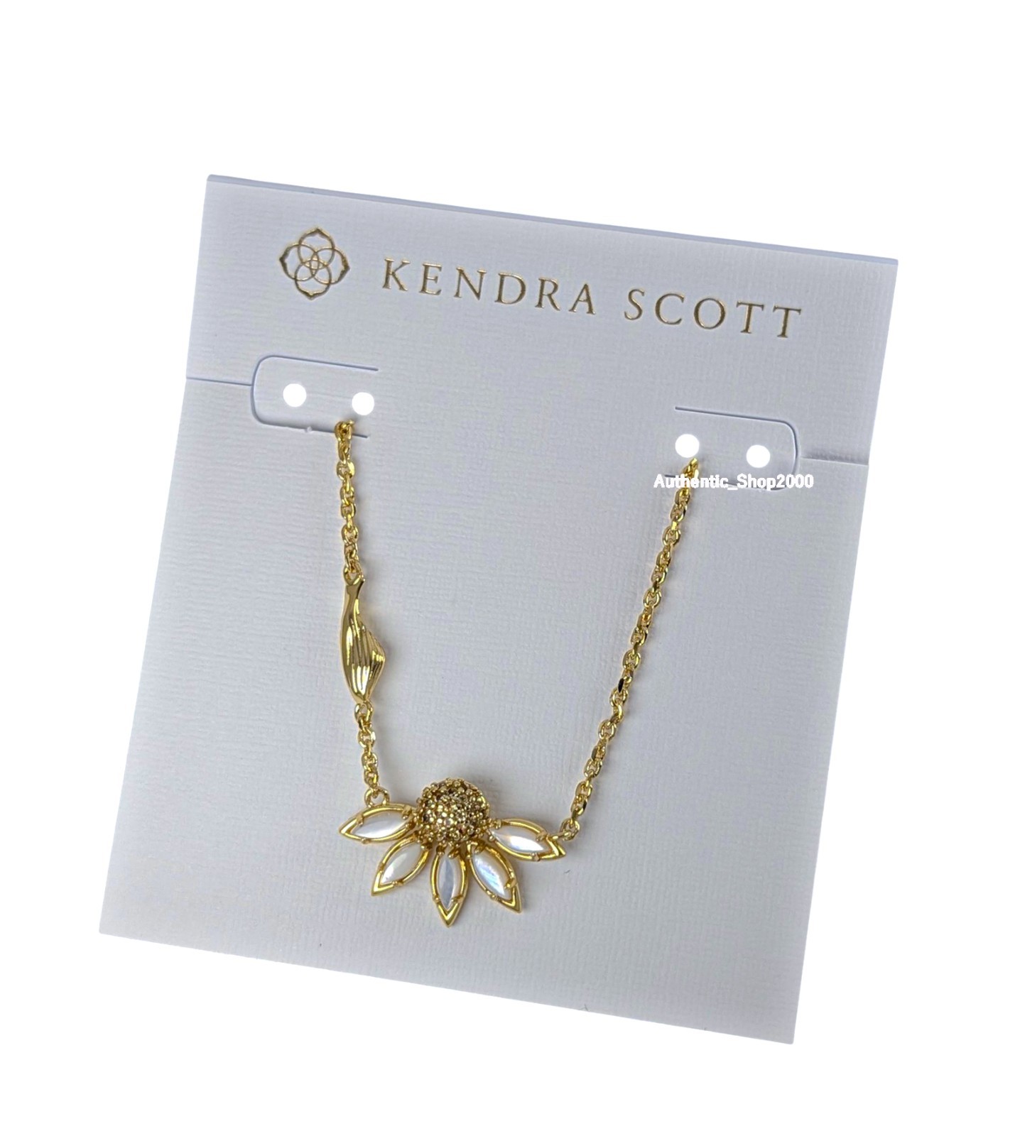 NEW 100% Authentic KENDRA SCOTT Gold Ivory MoP Anya Flower Pendant Necklace