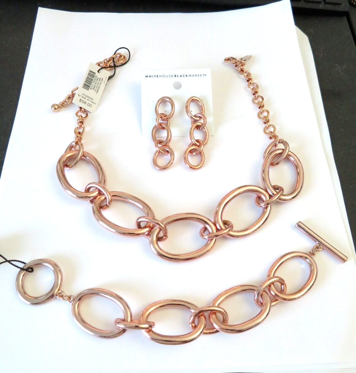 WHITE HOUSE/BLACK MARKET ROSE GOLD 3 PC SET