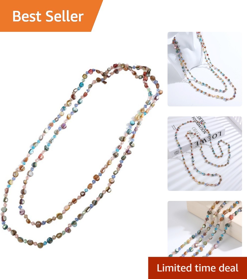 Colorful Irregular Beaded Long Necklace – Bohemian Vintage Style & Versatile