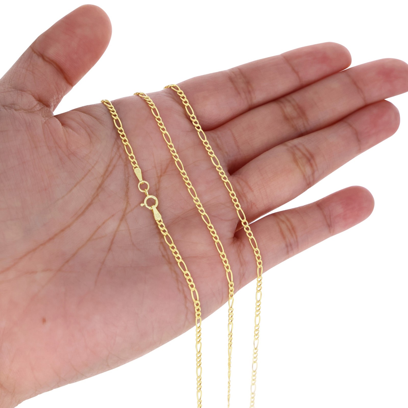 10K Real Yellow Gold 2mm-9mm Figaro Chain Link Pendant Necklace Bracelet 7″- 30″