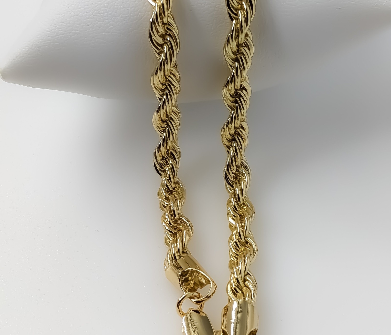 Hip Hop Rope 6mm Chain Necklace 18″ 20″ 22″ 24″ 26″ inch 14K Gold Plated Men