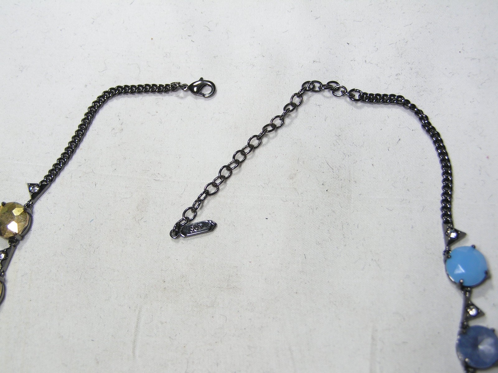 …S&D Stella & Dot…Gunmetal Tone, Assorted Crystals Necklace…