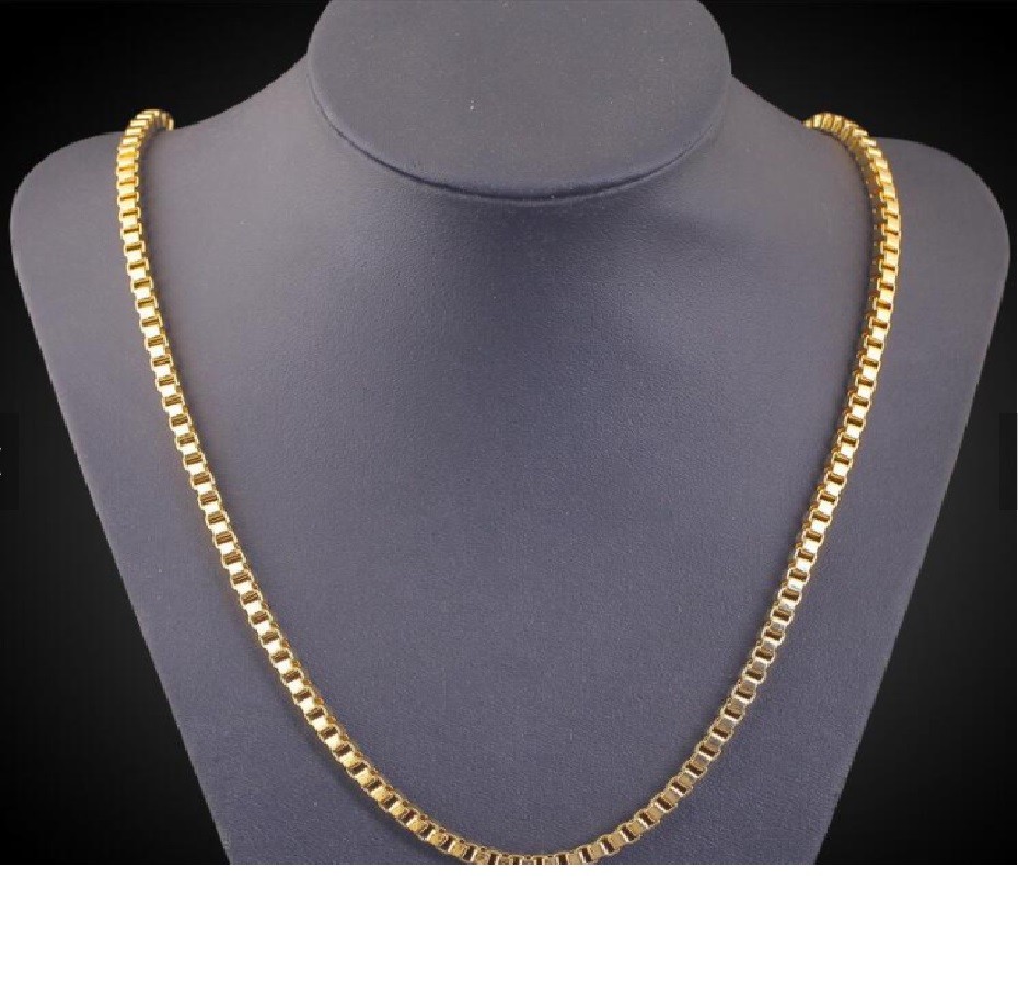 18K Yellow Gold Filled Tarnish-Resist/Lead-Free 26 inch 1.2mm Box Chain Necklace