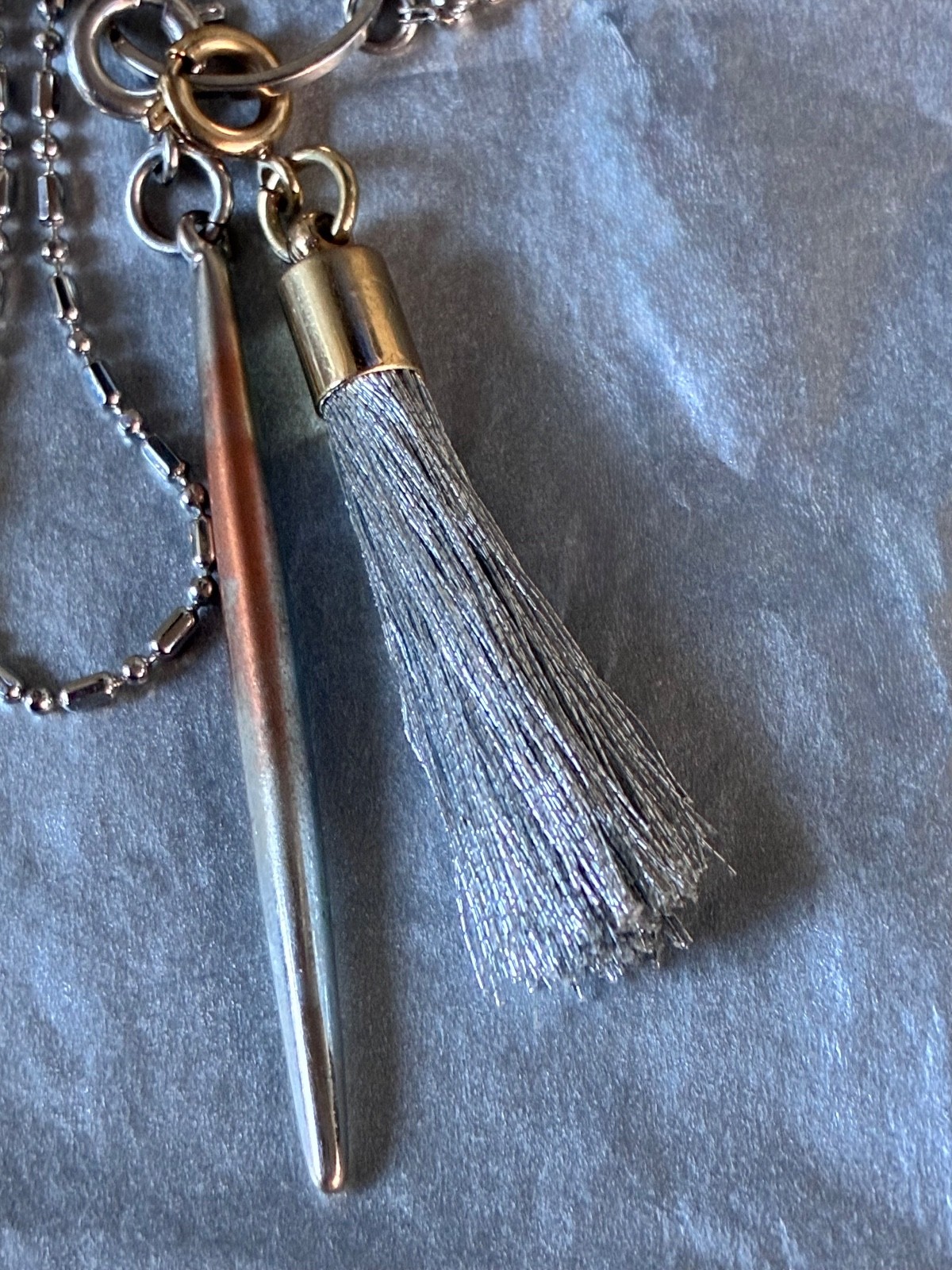 Lot of 2 INC International Concepts Add A Charm Necklaces w/ Black Gold Silver