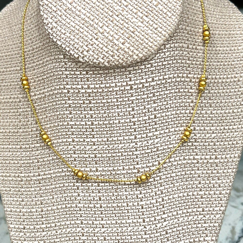 Napier Gold Chain Bead and Tube Fashion Necklace Choker