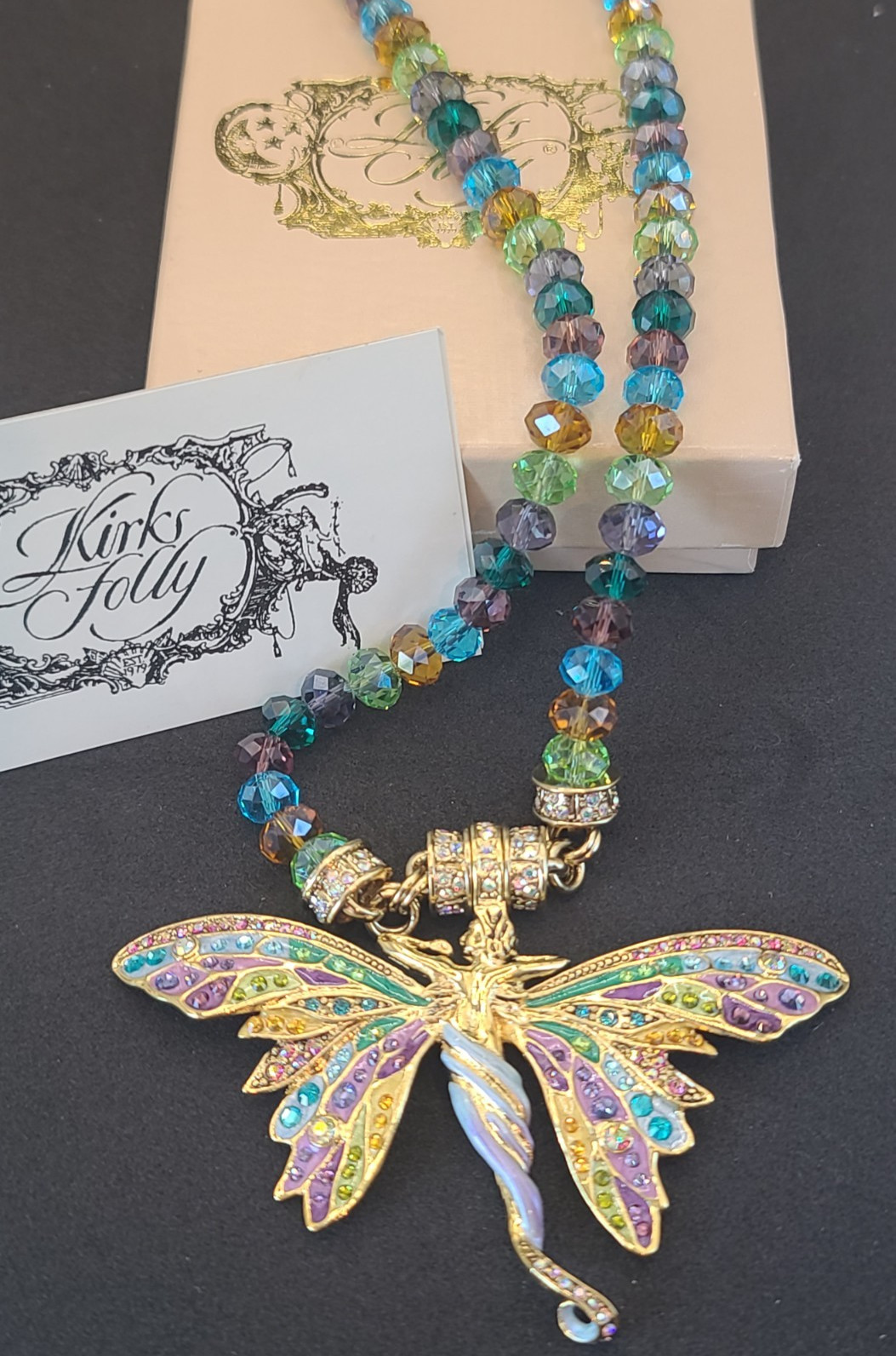 Kirks Folly Art Nouveau Butterfly Fairy Goddess Magnetic Necklace