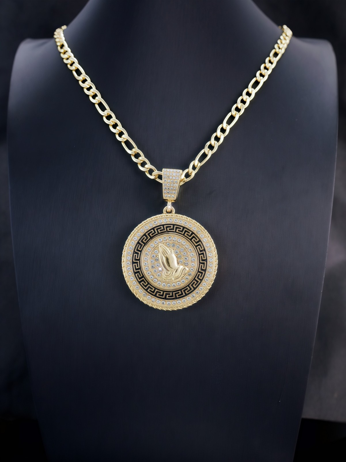 Hip Hop Iced CZ Bling Spinning Roulette Pendant Necklace Chain Mens Jewelry