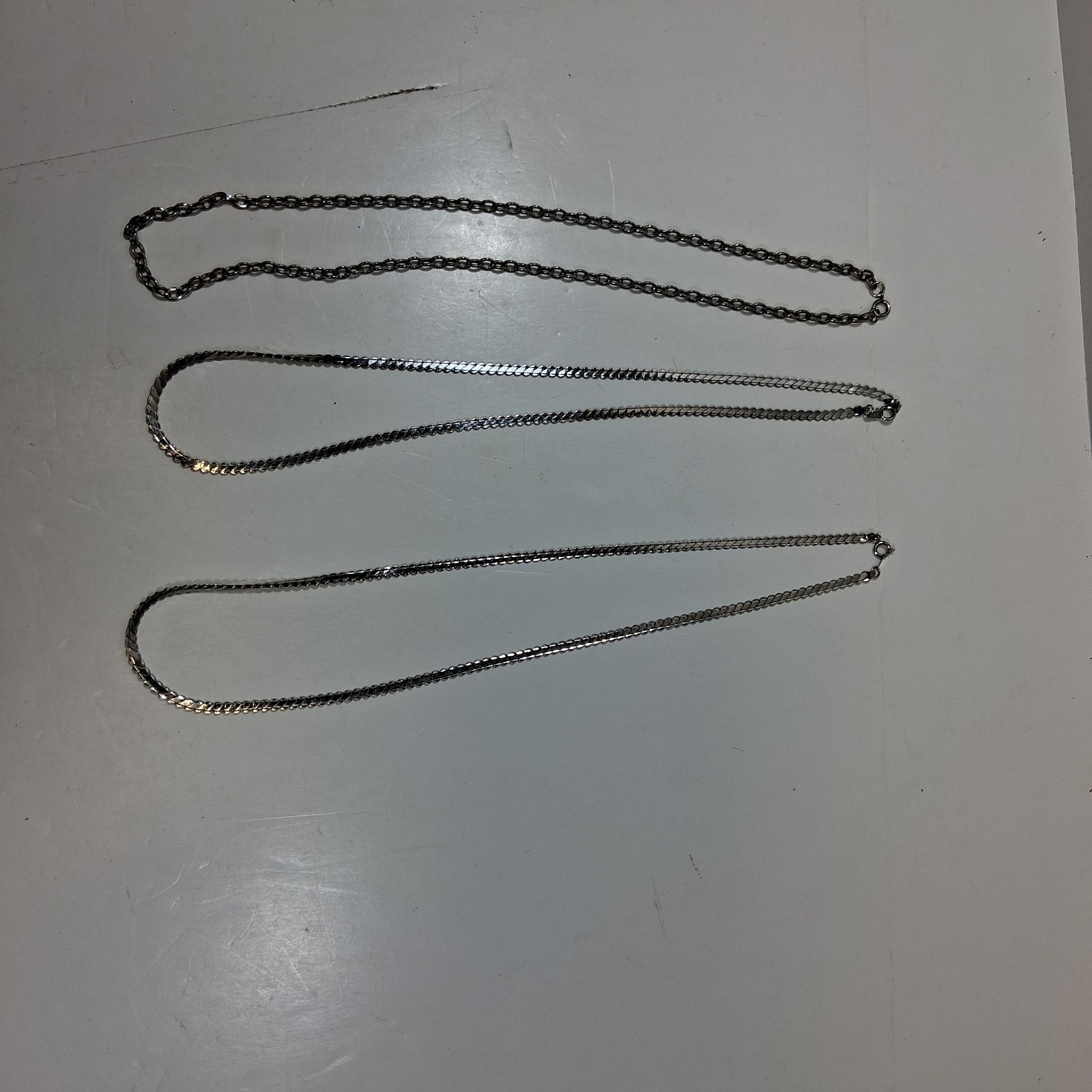 3 Silver Necklaces Unknown Value Not Tested