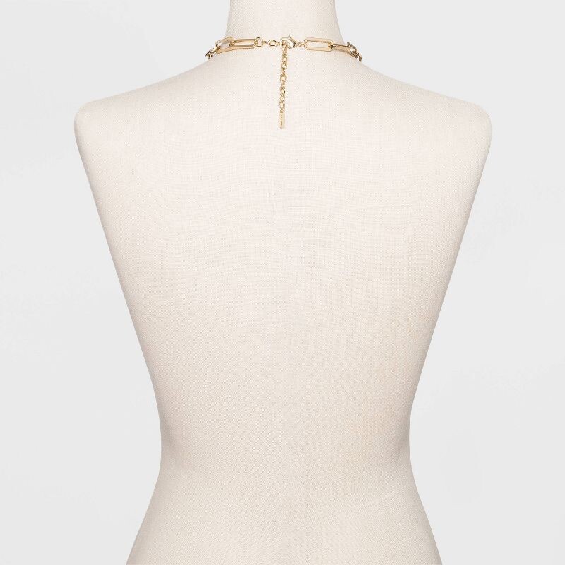 SUGARFIX BaubleBar Nickel Free Paperclip Chain Link Necklace NWT Gold ~20”L