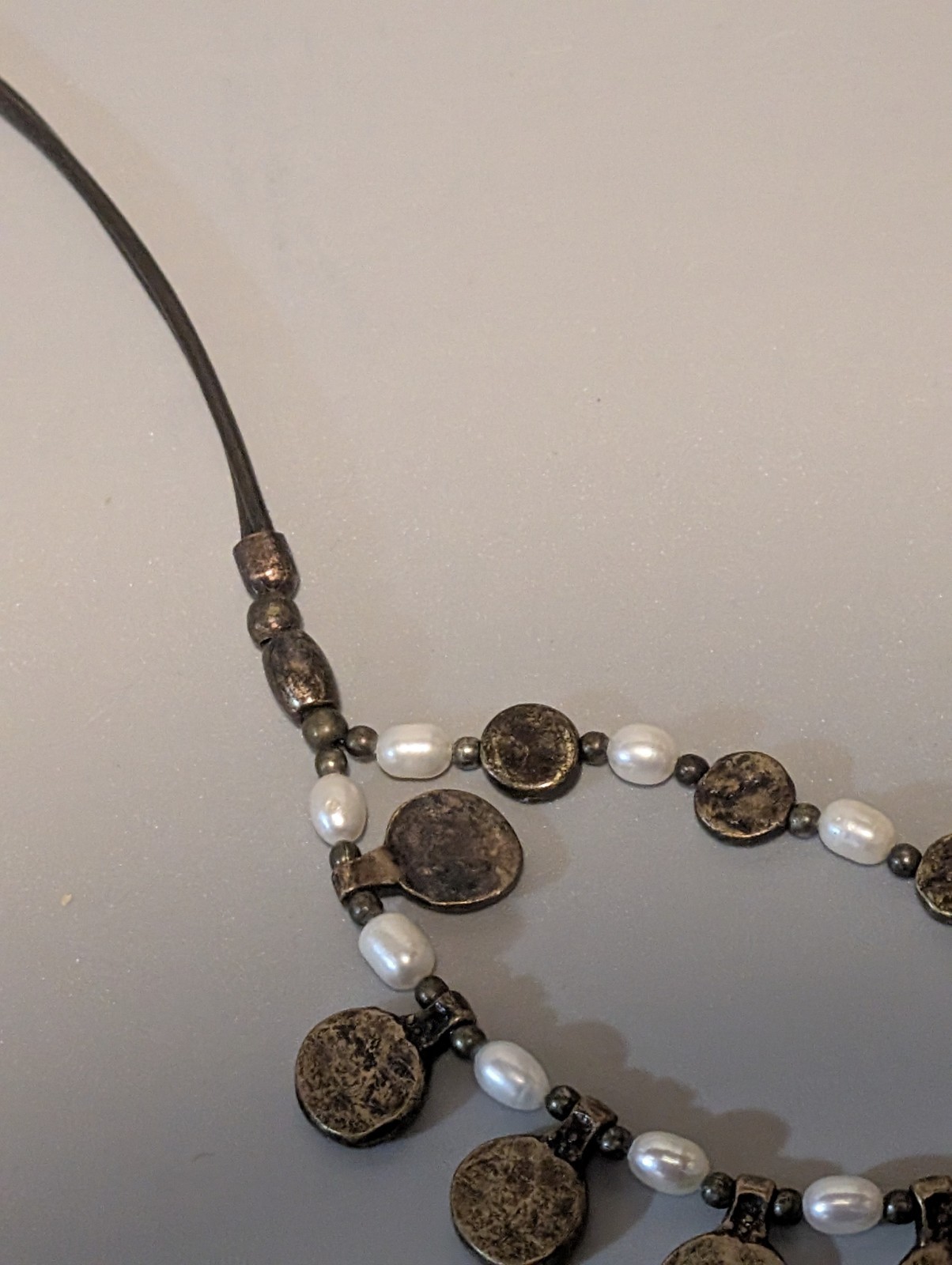 Lenny Niemeyer Handmade Brazilian Necklace, Leather, Beads & Metal Charms 48cm