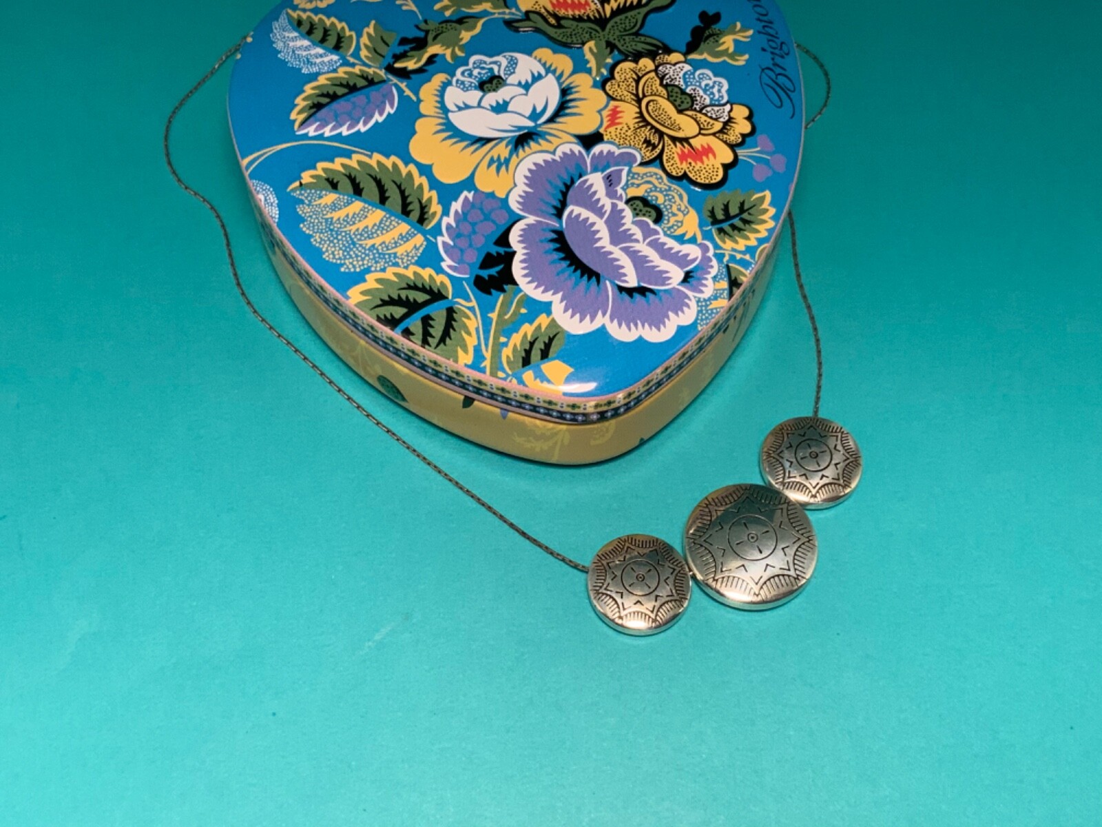 🌸 BRIGHTON Necklace Silver Round Triple Disc “Marrakesh” 16-18” (N26)NWT🌸