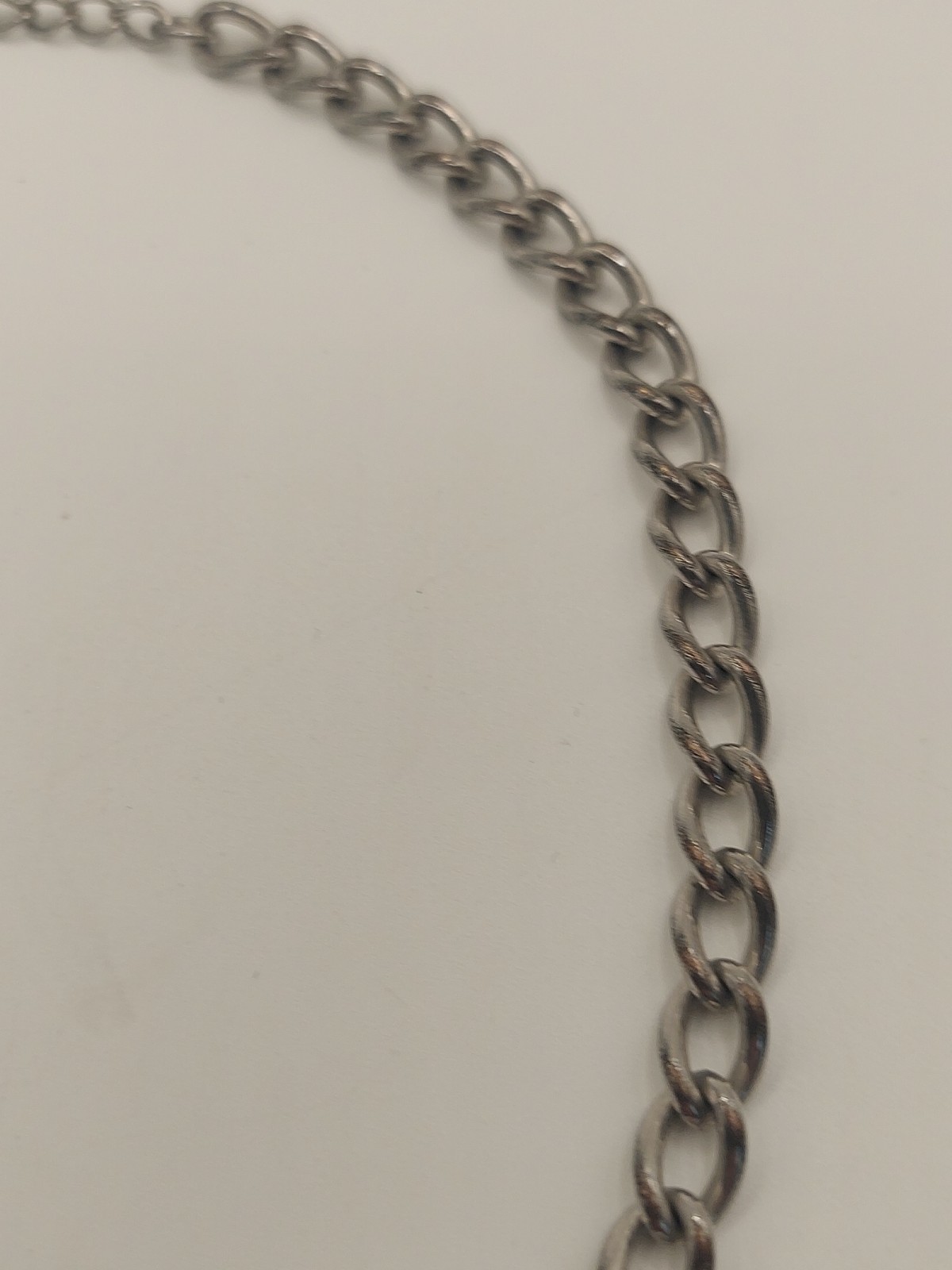 Authentic Christian Dior CD Logo Chain Necklace Silver Tone 15-17” Adjustable