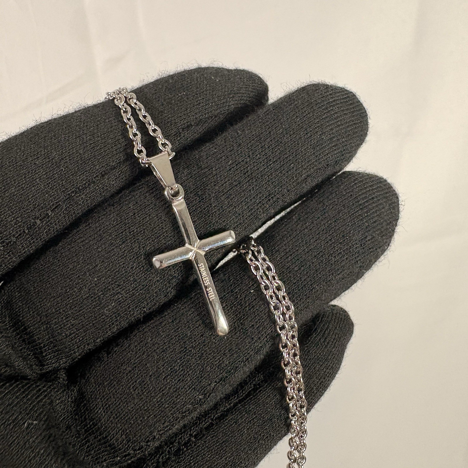 Premium 316L Surgical Stainless Steel Cable Chain 2mm 22” + Cross Pendant