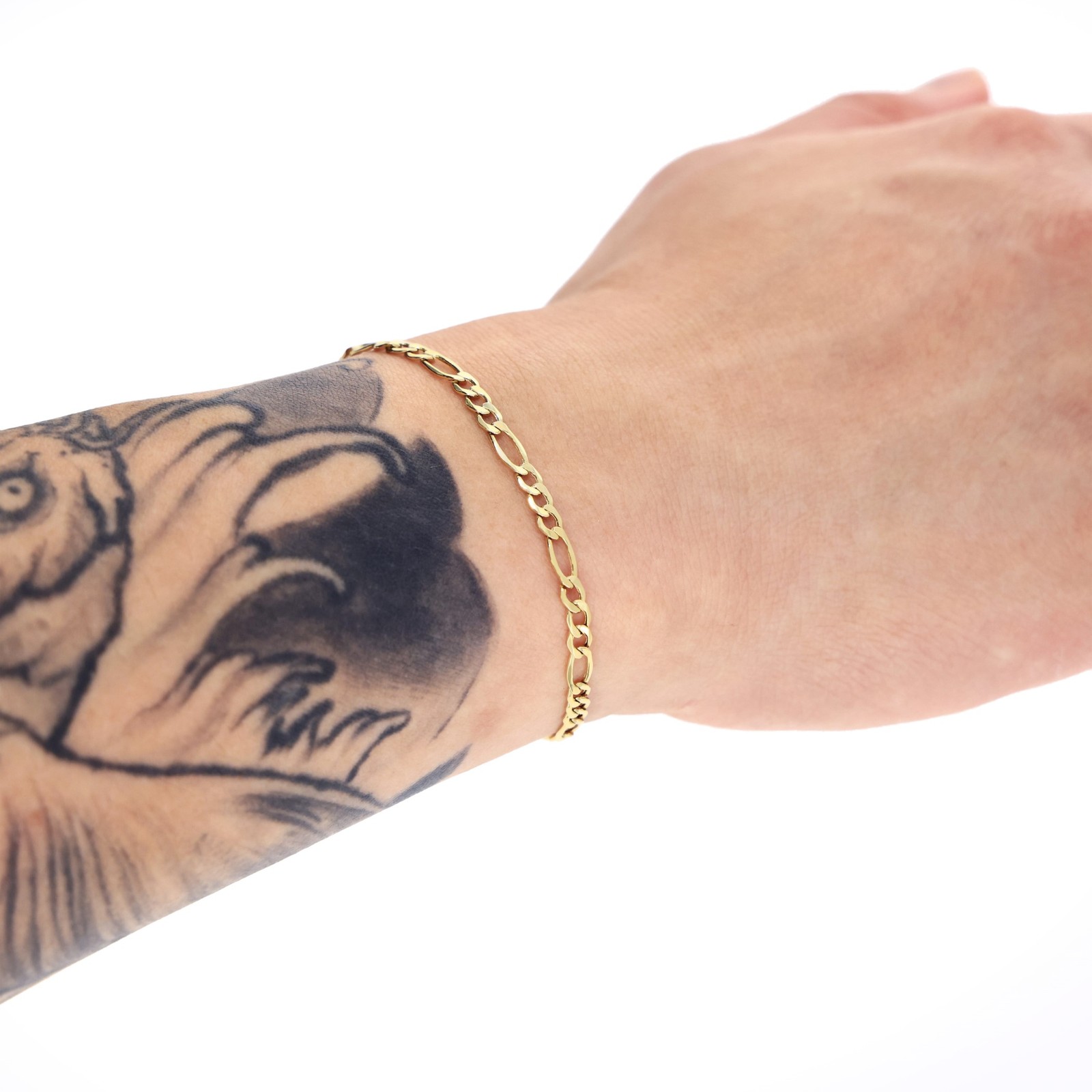 10K Yellow Gold 2mm-9mm Italian Figaro Chain Link Bracelet Mens Women 7″ 8″ 9″