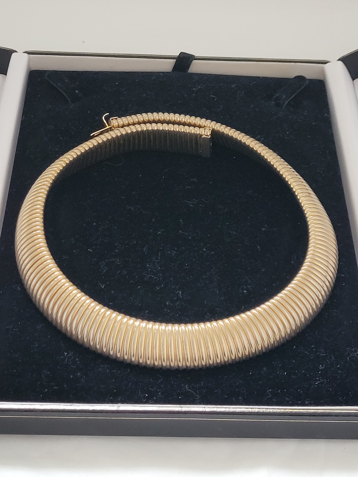 Vintage M&S Gold Tone Omega Choker Necklace
