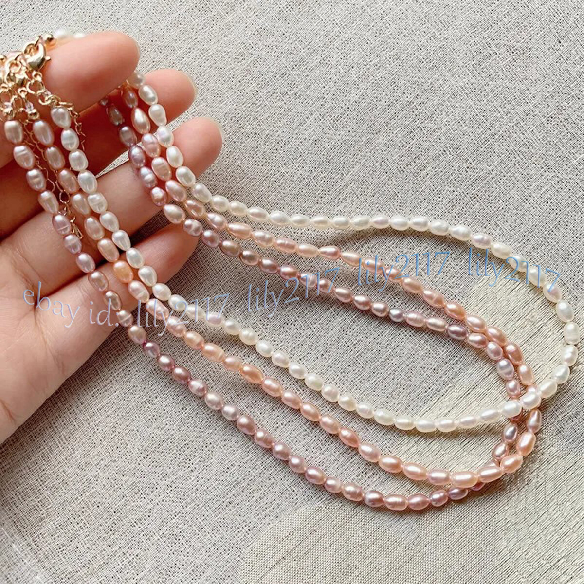 Small 4-5mm Real Natural Multicolor Freshwater Baroque Pearl Necklace 14-48 inch