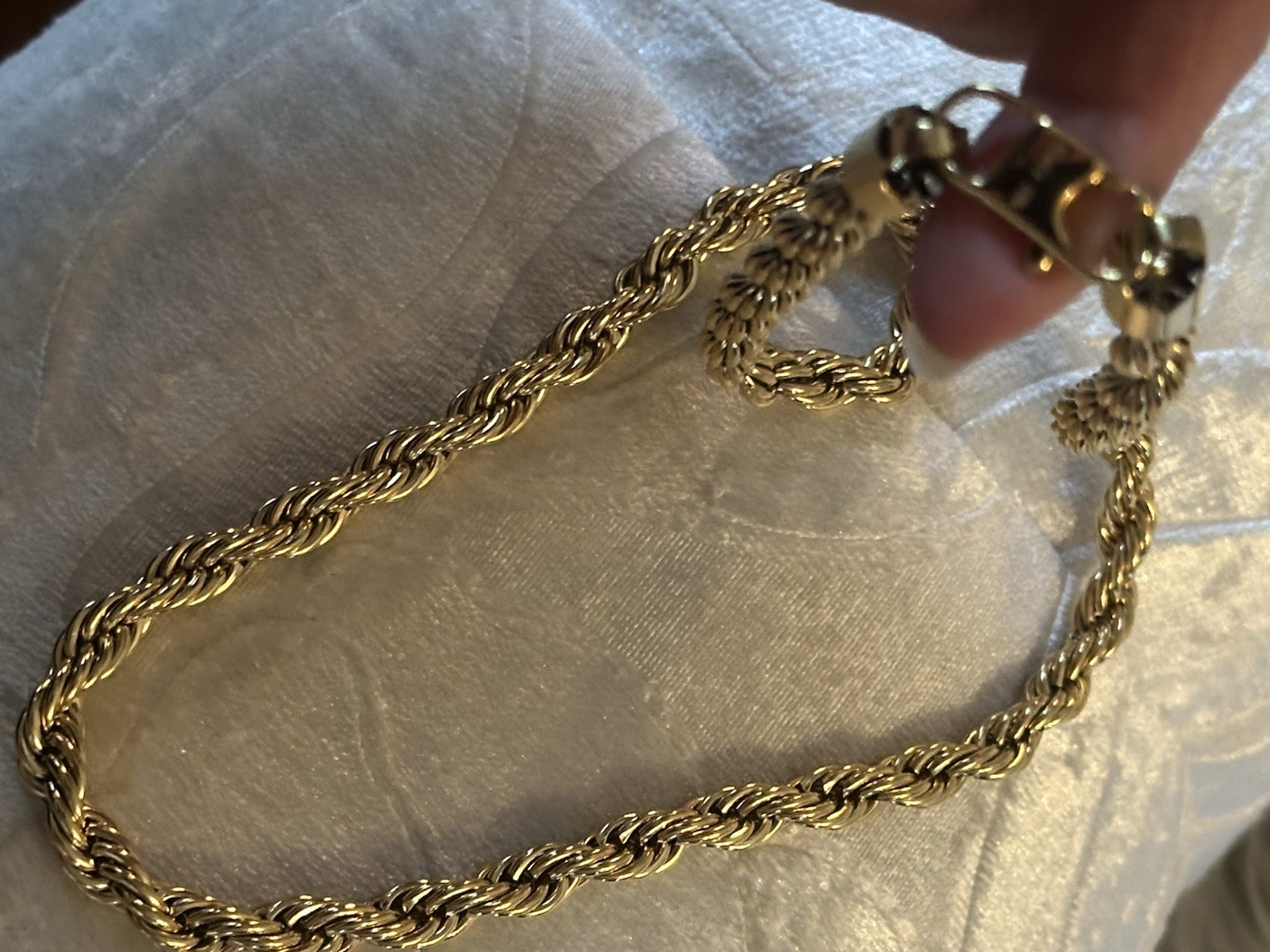 Engraved Italy Gold F Filled Rope Chain Thick 8mm Length24” Men Women Necklace