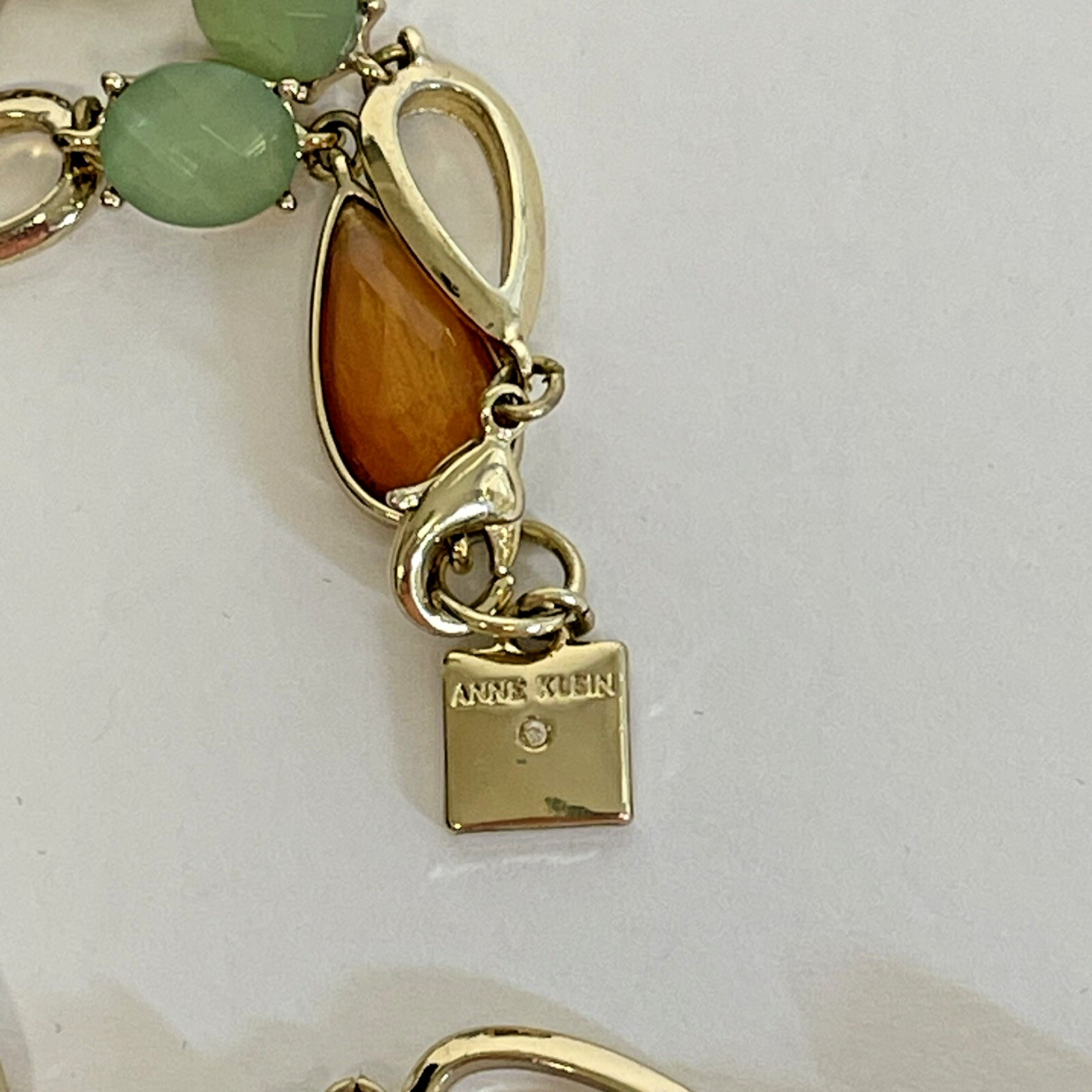 Anne Klein 42″ Long Necklace Gold Tone with Multiple Color Stones
