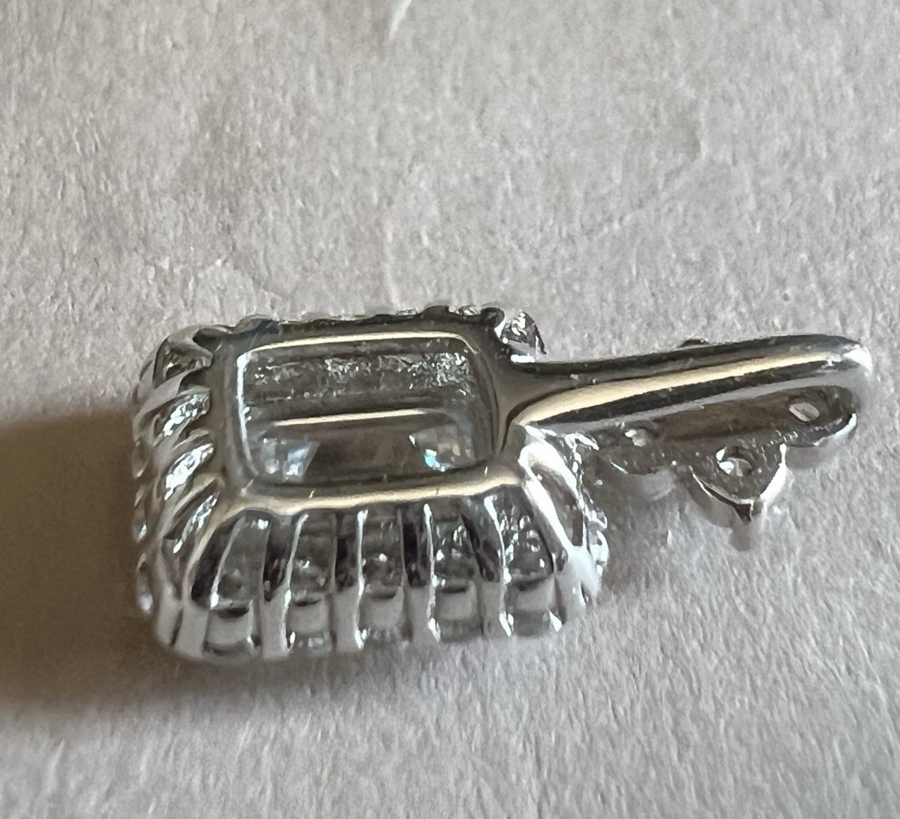 Authentic Emerald Cut White Moissanite VVS1 Halo 1 Carat 925 Silver Pendant