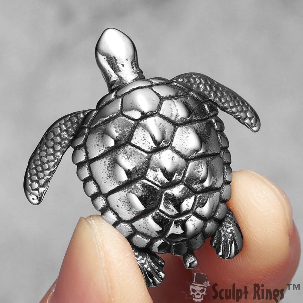 Sculpt Rings™ Sea Turtle Amulet Daily Wear Stainless Steel Pendant Necklace