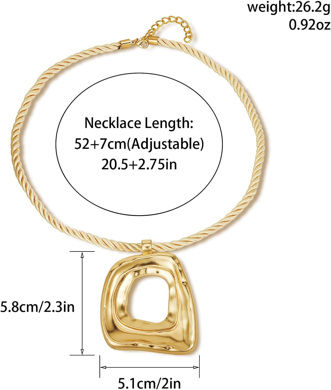 Chunky Gold Statement Necklaces Large Pendant Necklace Big Square Pendant Chunky