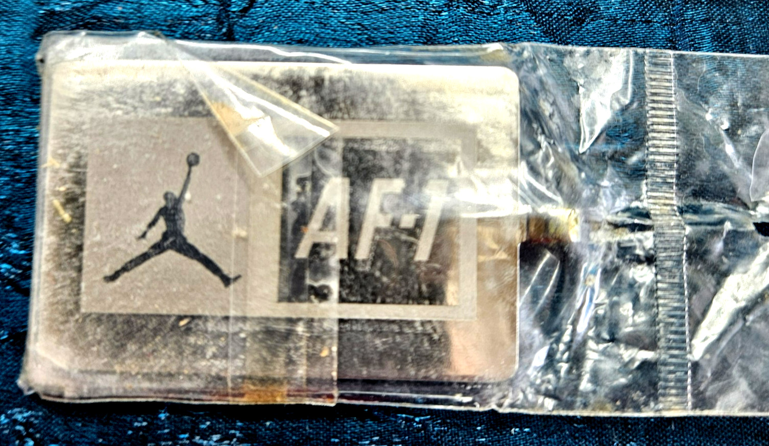 Nike AF-1 Michael Jordan White Jump Man Logo Pendant, Dog Tag Keychain Metal