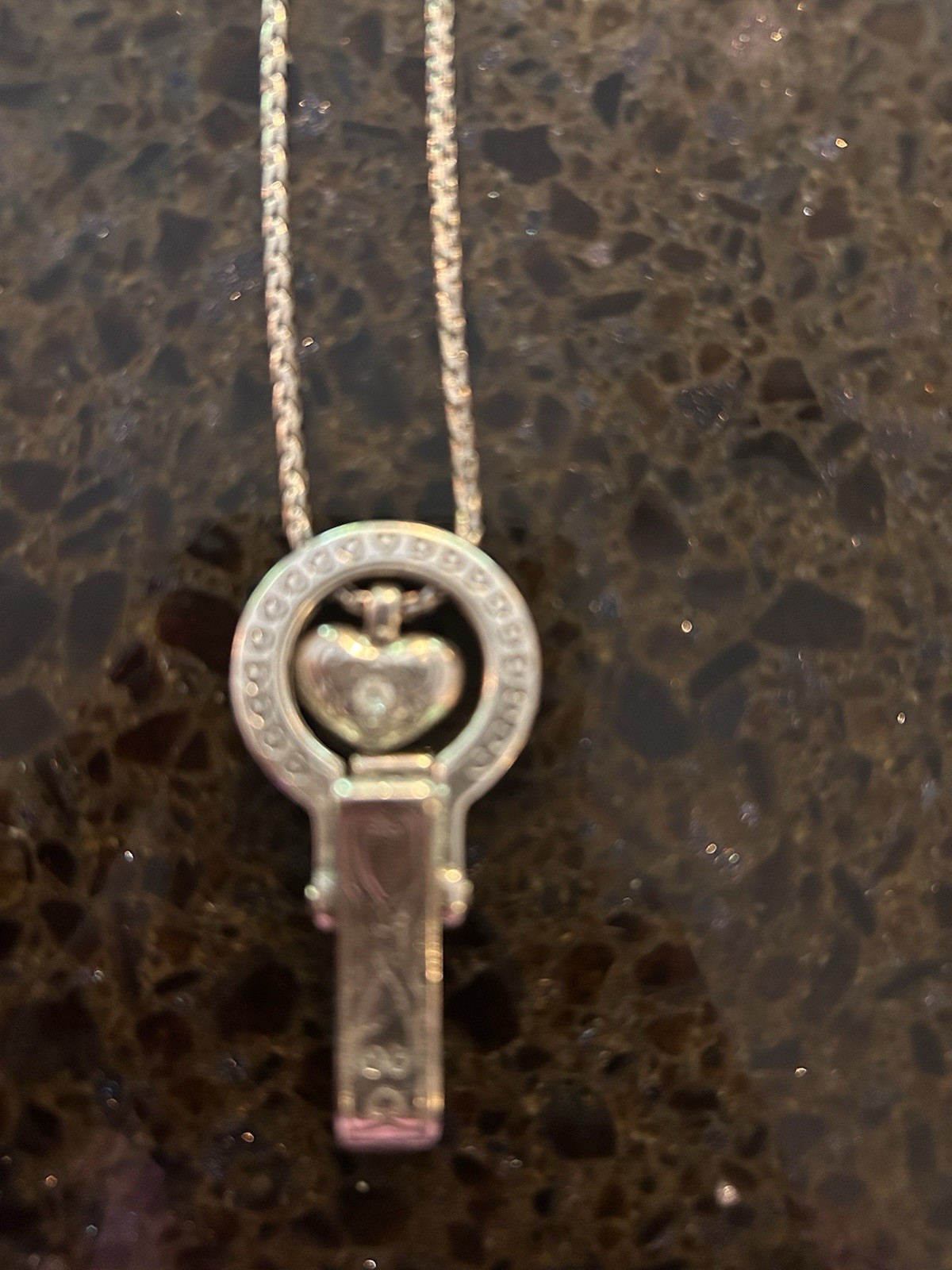 Brighton silver heart lanyard. Heart Charm Pendant Adjustable