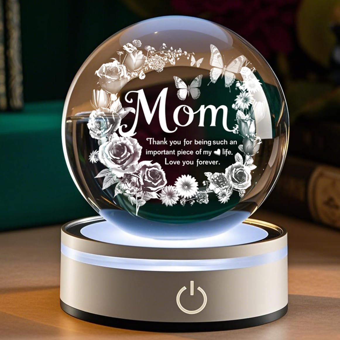 Mom 3D Crystal Ball Gifts for Mum Birthday Gift from Son, Daughter – Fun Chri…