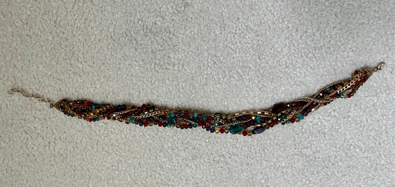 Jeweled Necklace, Layers, Gemstone Statement Jewel