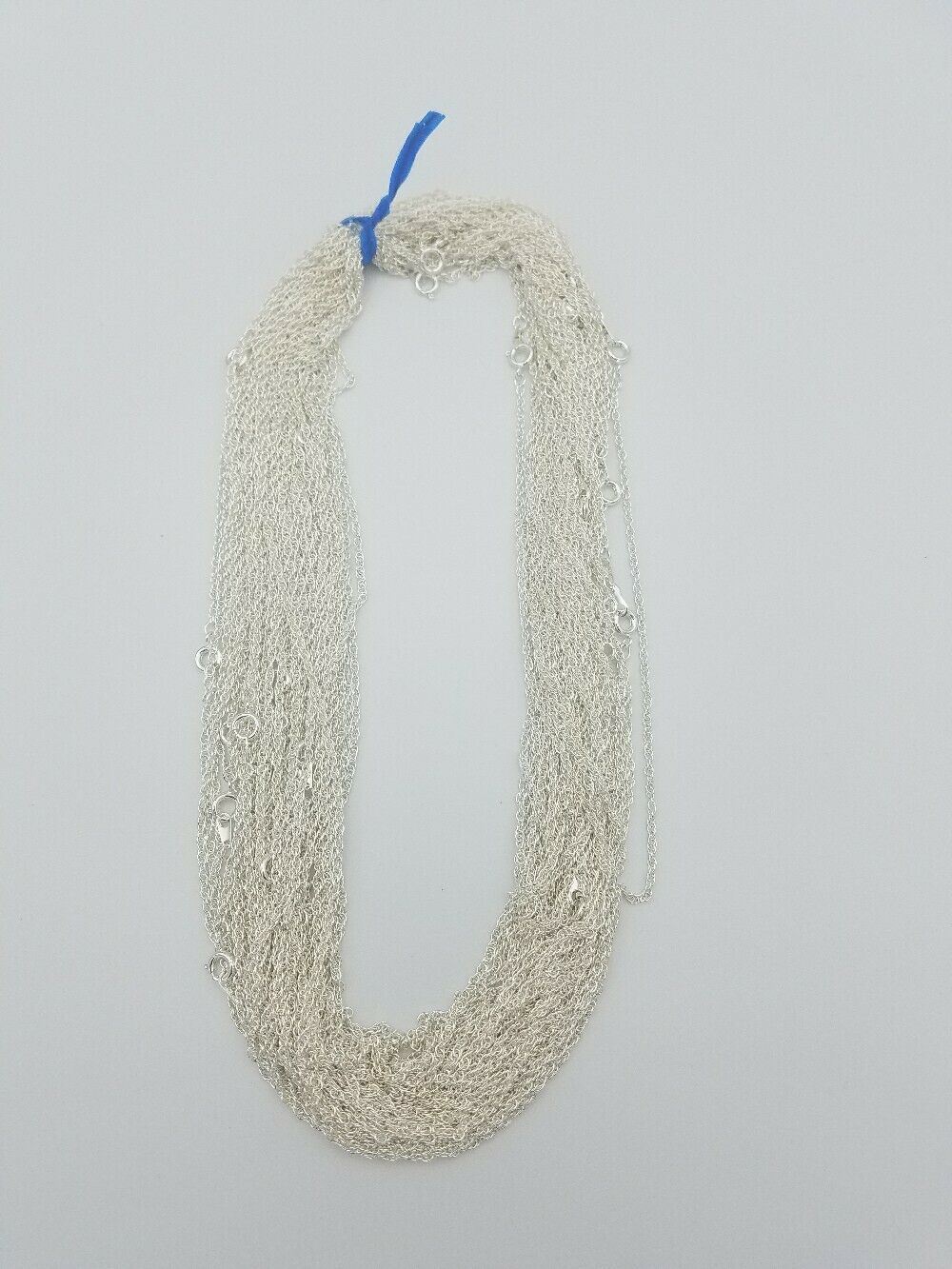 WHOLESALE LOT OF 5 PIECES OF STERLING SILVER PLATED 18 INCH ROPE NECKLACES