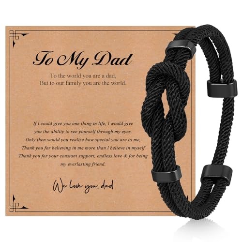 Love Knot Bracelet Gift for Men – Classic Style-7.5~9 Inches-To Dad from Kids