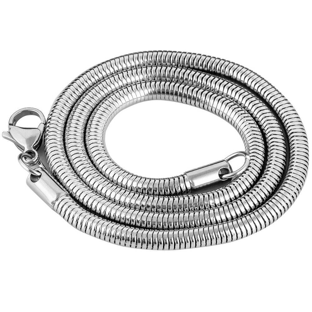 50Pcs Men Women Silver Stainless Steel Round Cable Snake Chain Necklace 18″-28″