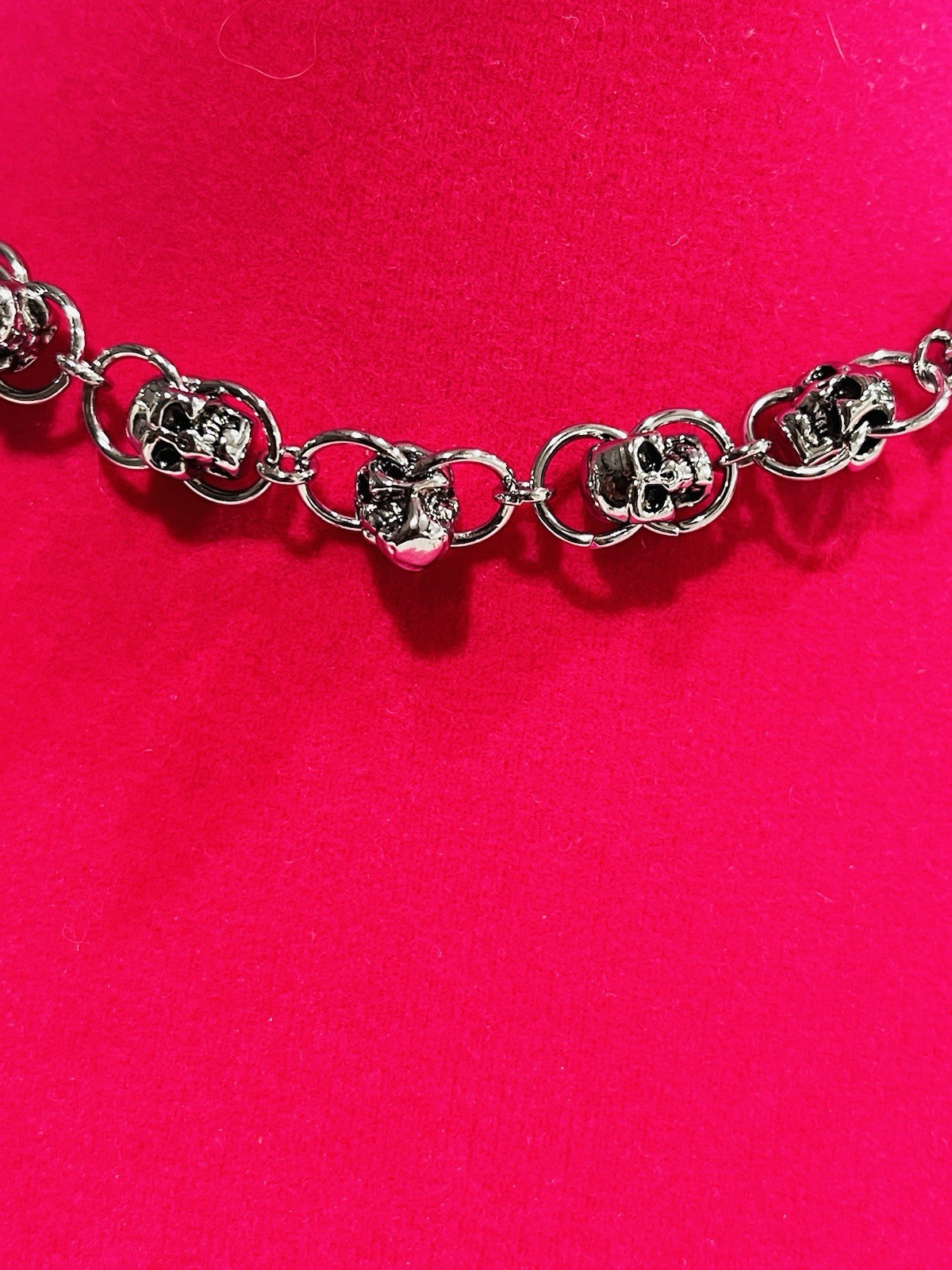 Dalmata Skull Chain Necklace Chocker