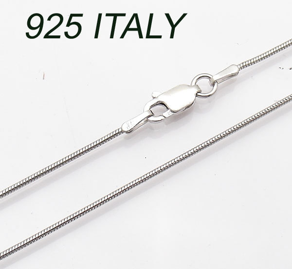 1mm Snake Chain Necklace Real Solid Anti-Tarnish 925 Sterling Silver