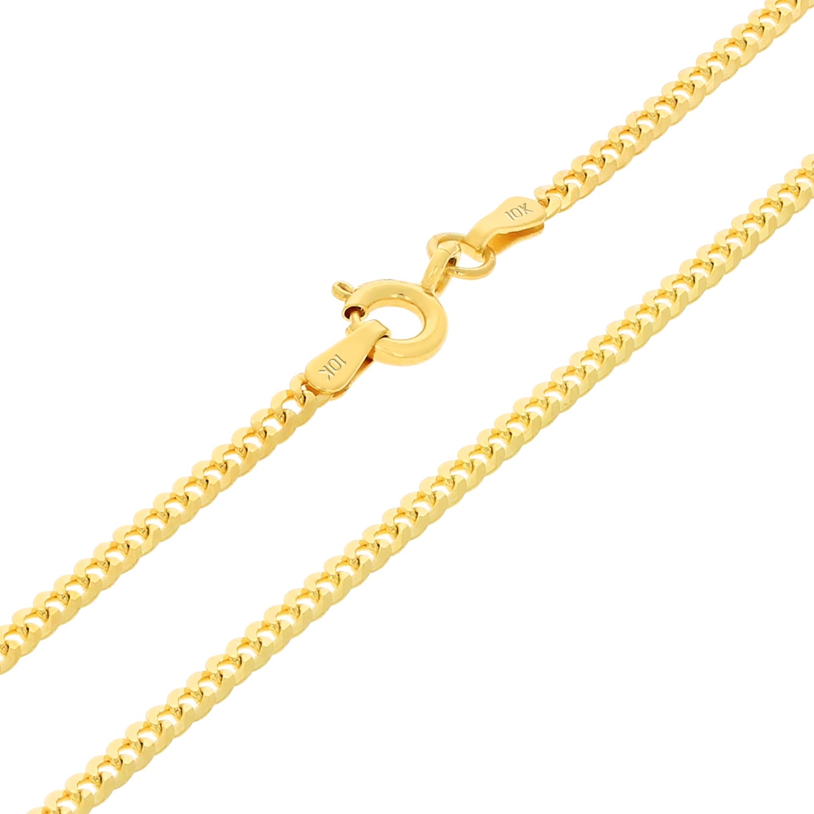 10K Yellow Gold Solid 2mm-12.5mm Cuban Curb Chain Link Pendant Necklace 16″- 30″