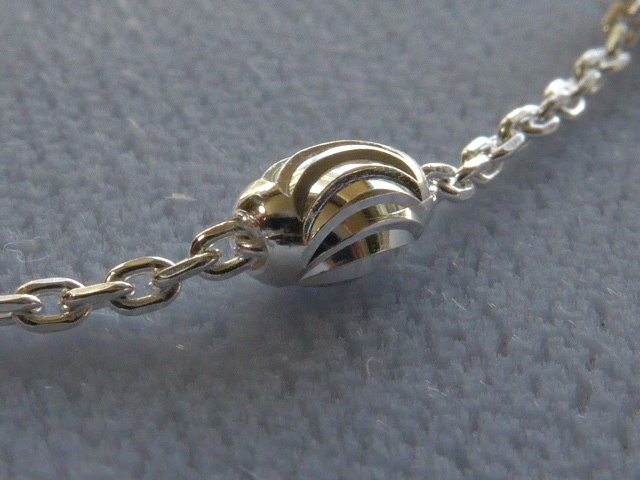 18″ ITALIAN STERLING SILVER NECKLACE w/SWIRLY FACETED OVAL BEADS ITALY 925