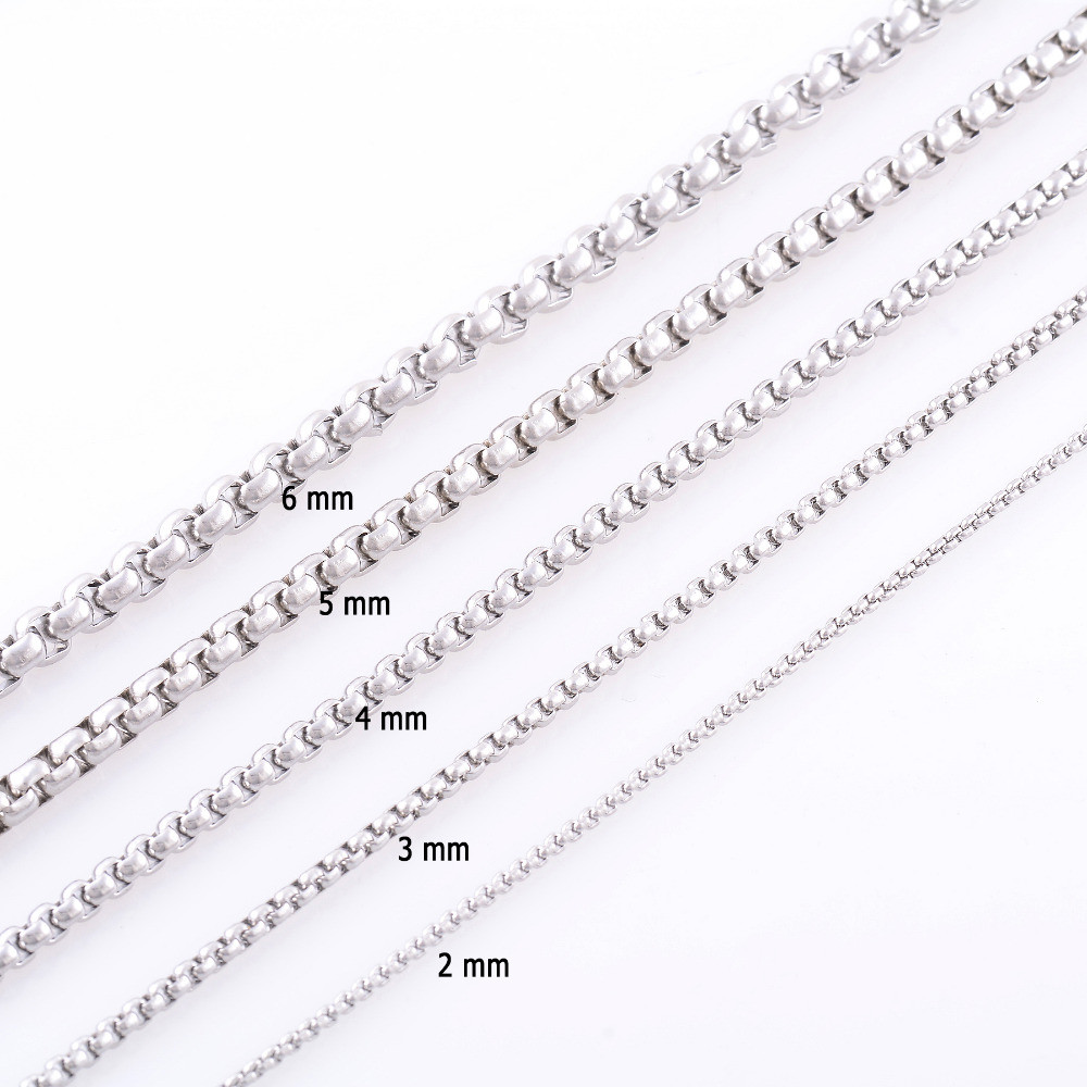 Stainless Steel 70 cm (27.55 inch) 2.5 mm Rounded Box Neck Chain Necklace