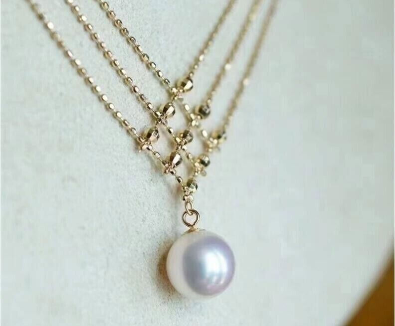 Gorgeous Huge AAAA 10mm south sea white round pearl pendant necklace 18″ 925s