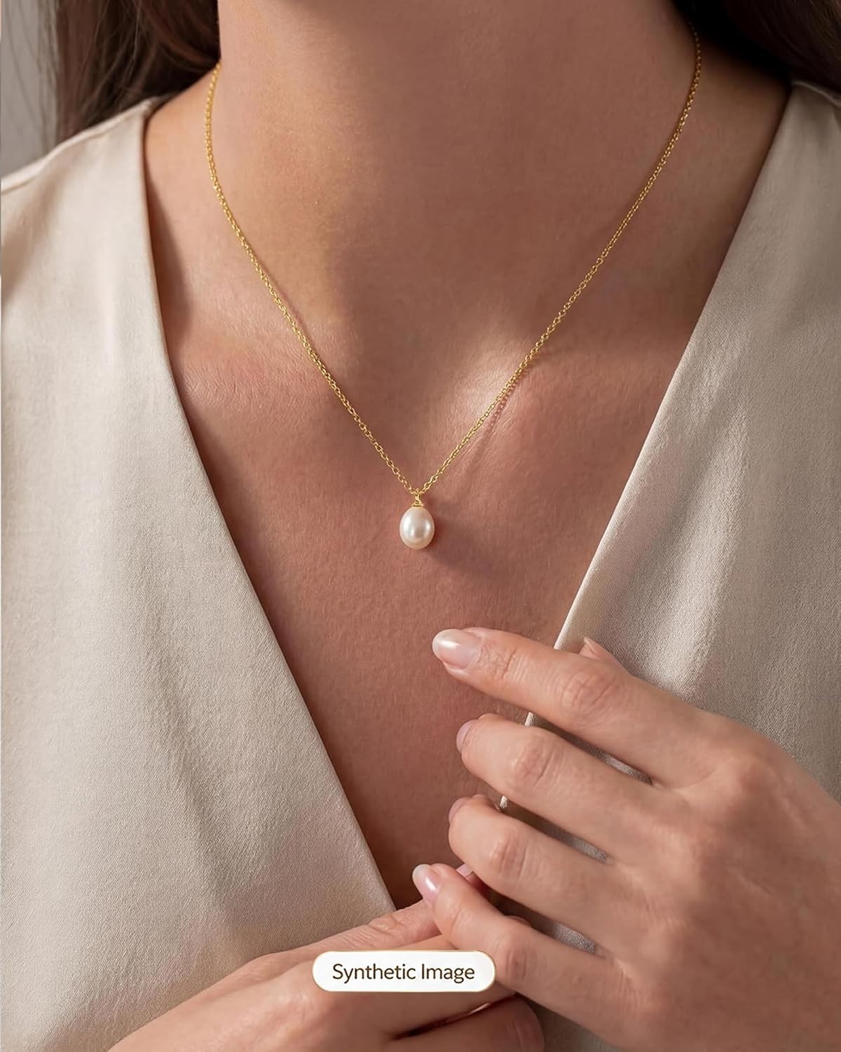 Minimalist 18K Gold Pearl Pendant Necklace for Women – Perfect Gift & Daily Wear