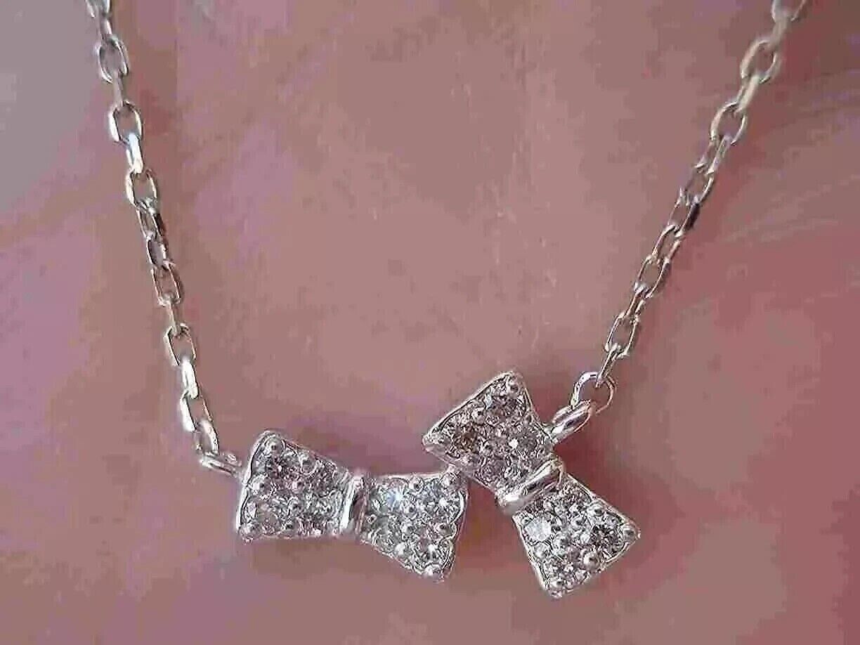 Round Cut Simulated Diamond Stunning Women’s Charm Pendant 14k White Gold Plated