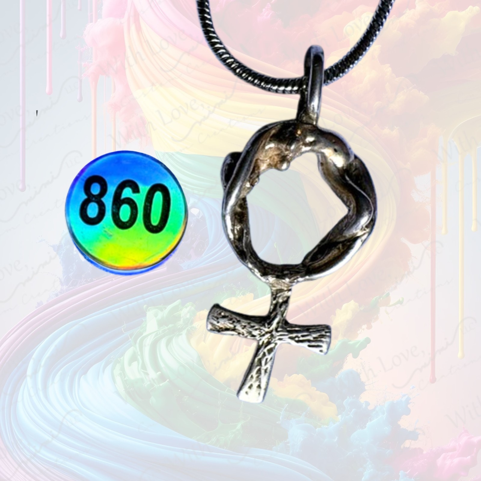 Nude Lady on Venus Symbol 925 Pendant Gay Pride Symbol LGBQT Lesbian by JKL 860
