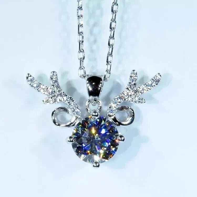 Round Cut Simulated Diamond Women’s Stunning Pendant In 14K White Gold Plated