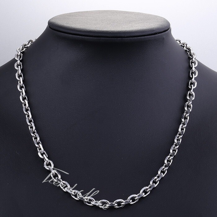 6mm 26″ Boys Mens CUT CABLE Chain Silver Stainless Steel Link Necklace Jewelry