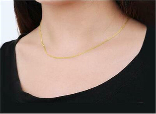 18K Solid Gold Wheat Chain Necklace For Women 18”L GUARANTEED 18KT PURE GOLD